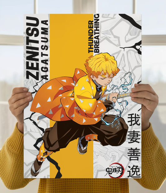 Zenitsu Agatsuma Thunder Breathing Demon Slayer Poster Main Image - Everanta