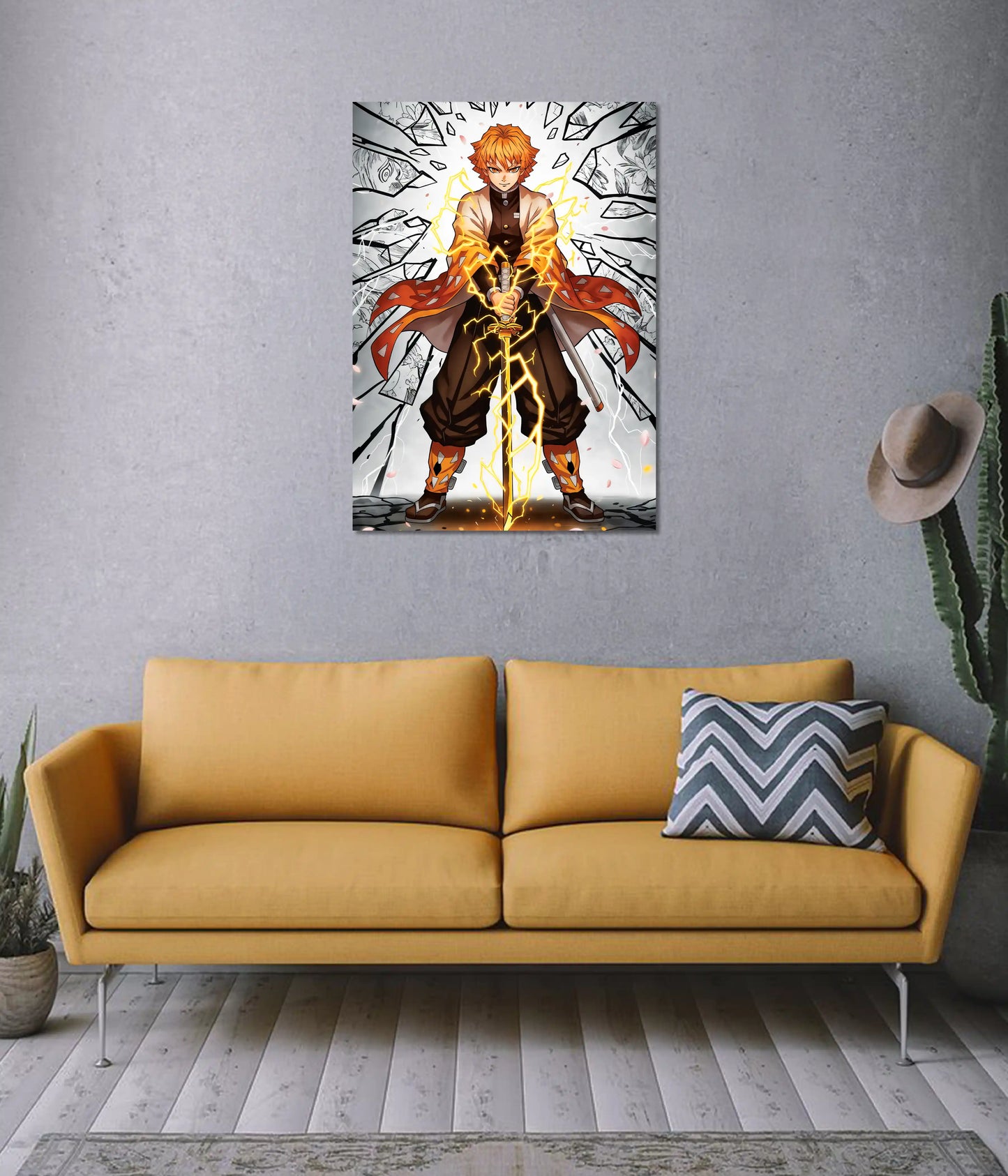 Zenitsu Thunder Breathing Demon Slayer Poster on Wall - Everanta