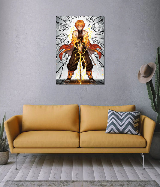 Zenitsu Thunder Breathing Demon Slayer Poster on Wall - Everanta