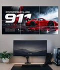 Porsche 911 Redline Split Poster